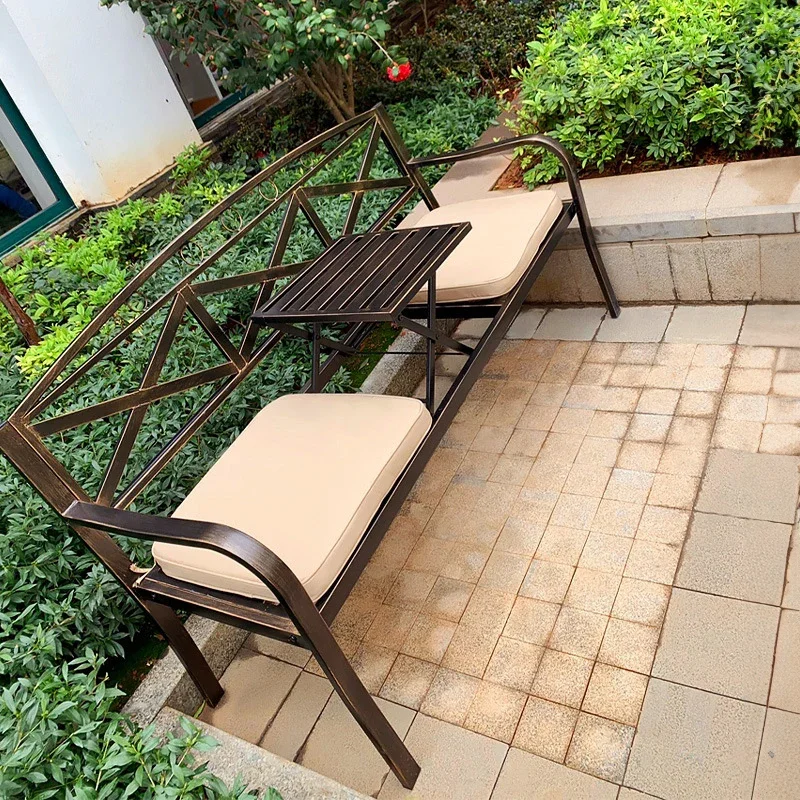 Balcony table and chair combination small coffee table three-piece set