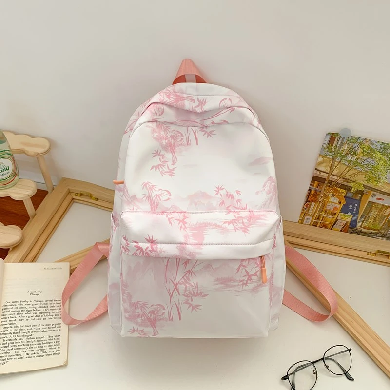 Nylon Willow Leaves Backpacks High Capacity Mixed Colors Women's Bags 2025 Brand Zipper Student National Style Backpacks