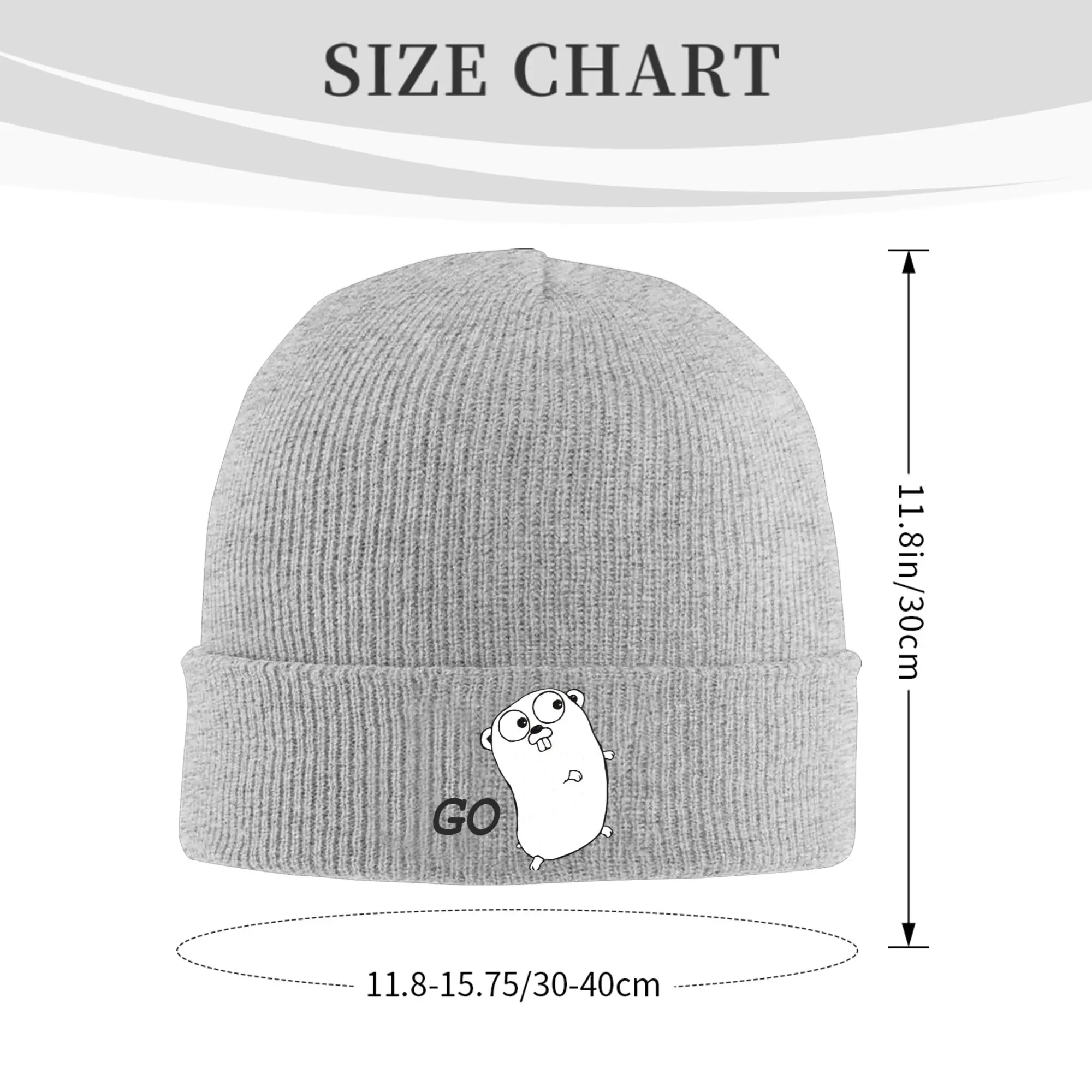 Go GoLang Gopher Language Running  Beanie Hat For Women Men  Winter Warm Knitted Caps