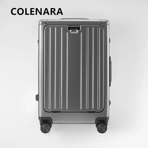 COLENARA Suitcase 20 Inches Business Boarding Box 24" Men's All Aluminum Magnesium Alloy Trolley Case Front Opening Luggage - Image 3