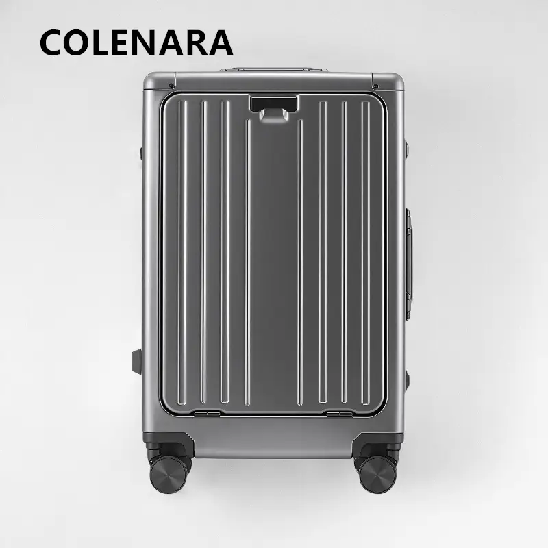 COLENARA Suitcase 20 Inches Business Boarding Box 24" Men's All Aluminum Magnesium Alloy Trolley Case Front Opening Luggage - Image 3