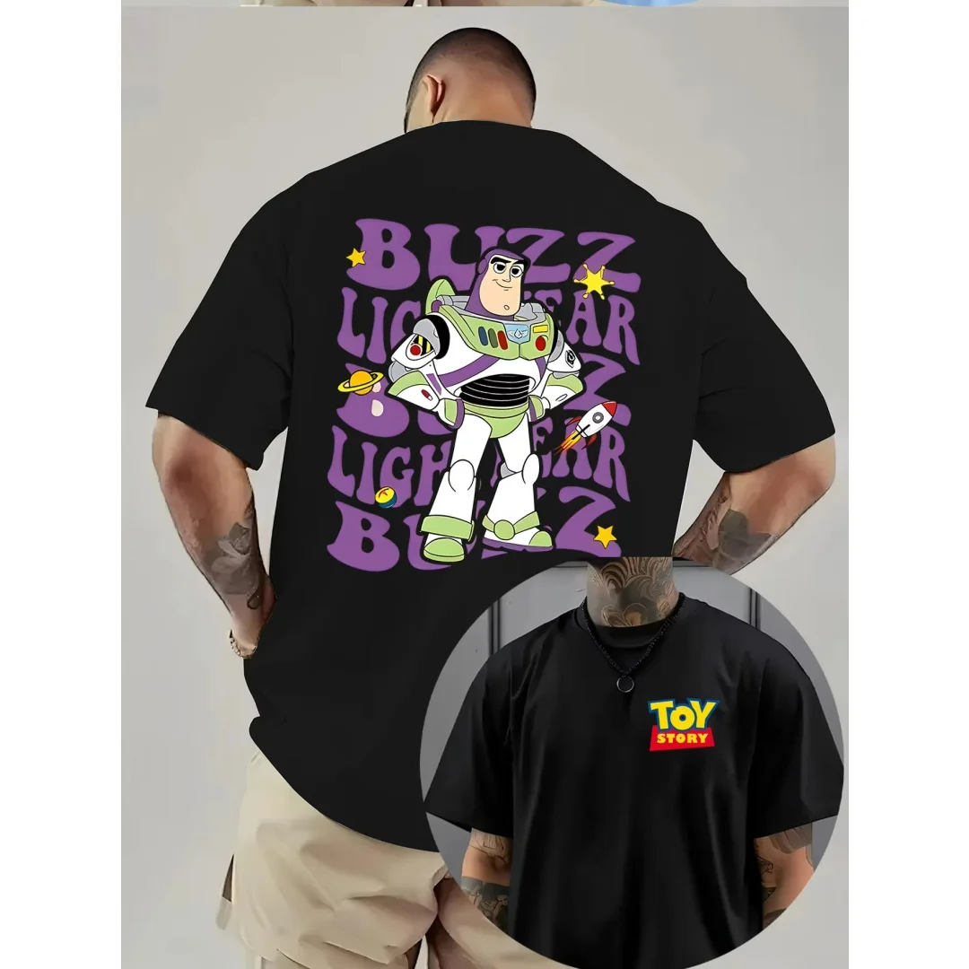 Футболка с короткими рукавами и рисунком «История игрушек Диснея», летняя модная спортивная мужская футболка из чистого хлопка, детская одежда, футболка Y2k Woman