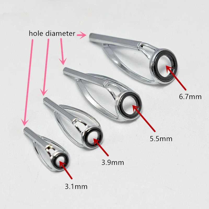 Fishing Rod Tip Repair Kit Ceramic Top Ring Tip Guide Parts Fishing Rod Tackle