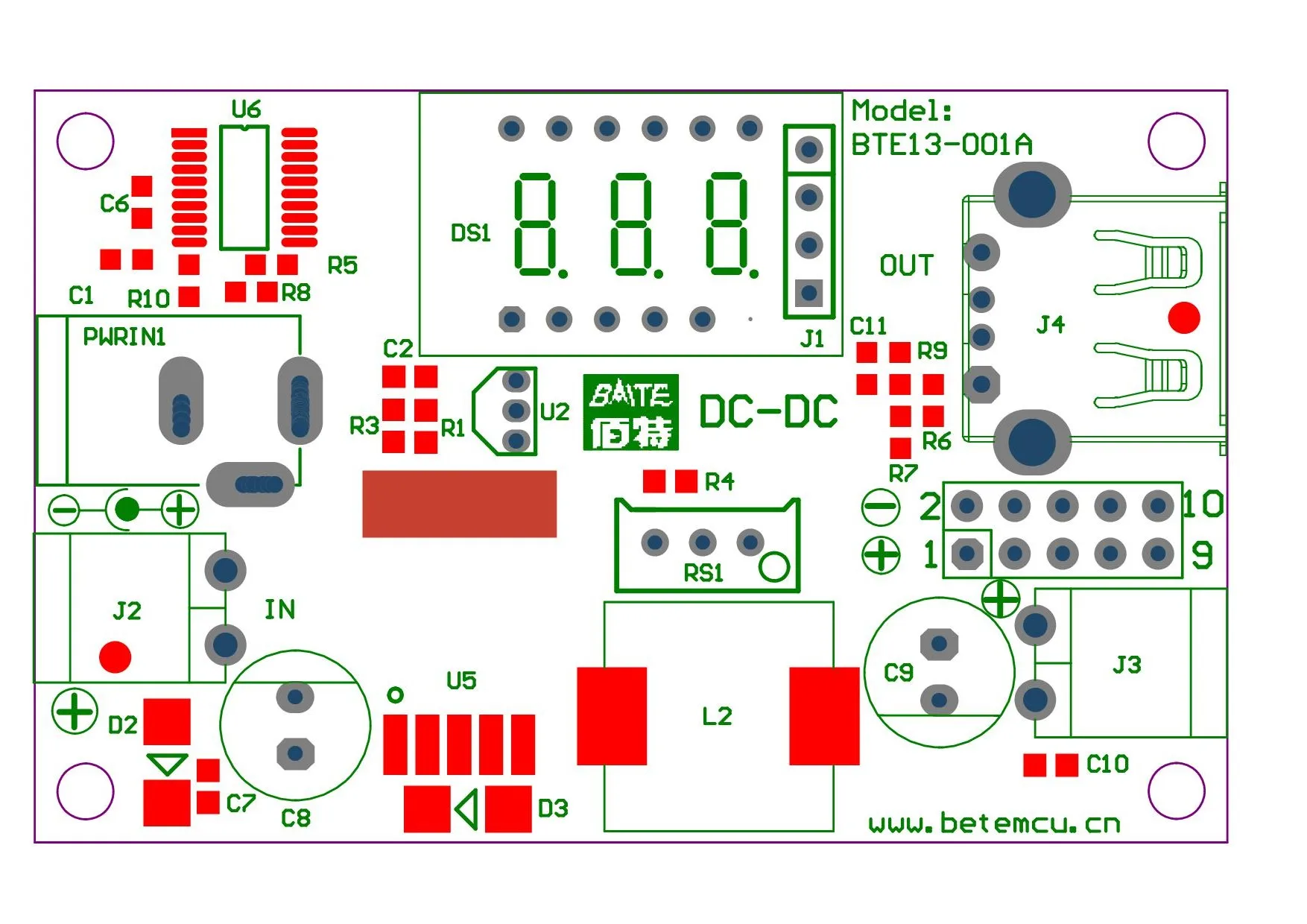 LM2596S-ADJ DC 4.5~40 to 1.25-37V Adjustable Step-Down Power Module + LED Voltmeter + USB Port +2.54mm Needle Easy Use