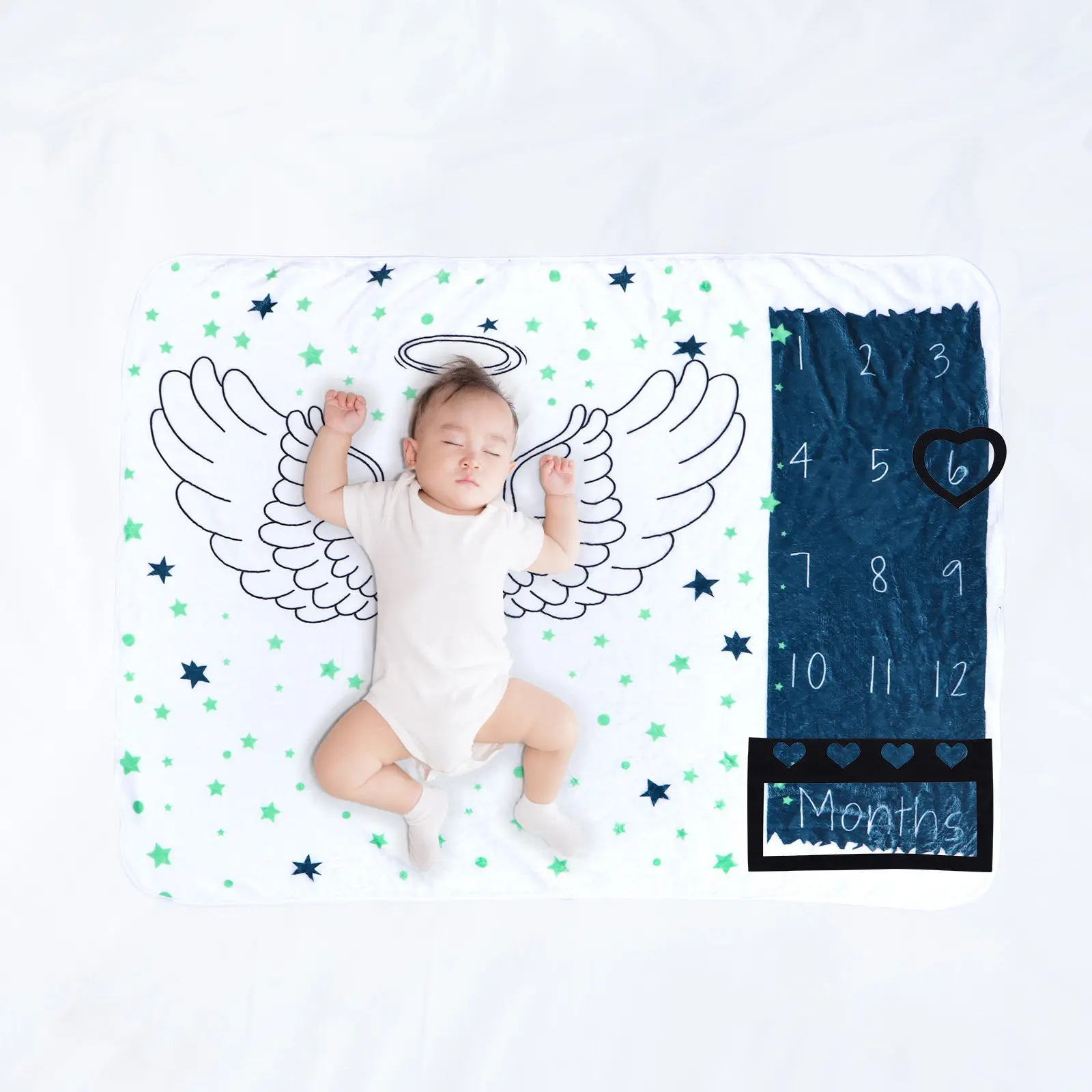 

Набор из 1-го комплекта: Премиальное фланелевое одеяло для ежемесячных фотосессий новорожденных, большой размер, реквизит для фотосъемки, памятное одеяло для сохранения воспоминаний