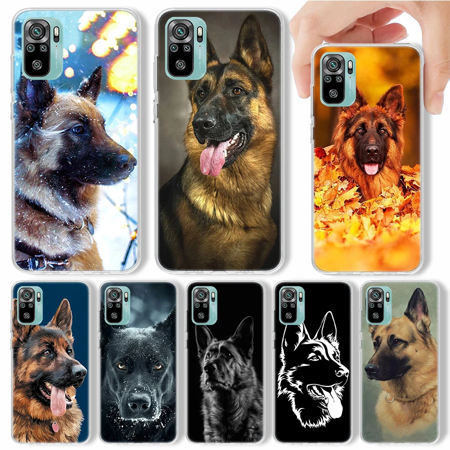 German Shepherd Dog Phone Case For Xiaomi Redmi Note 13 12S 12 10 10S 11 11S 11E Pro Plus 11T 9 9S 9T 8 8T 7 Soft Silicone Shell