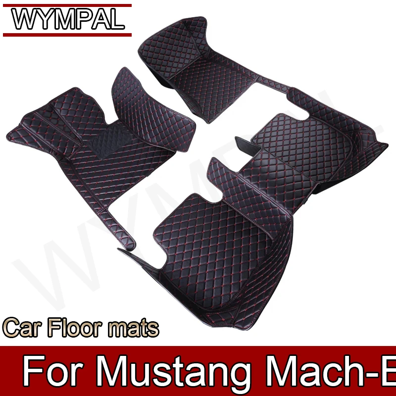 Car Floor Mats For Ford Mustang Mach-E 2021 2022 Custom Foot Pads Automobile Carpet Cover Interior Accessories