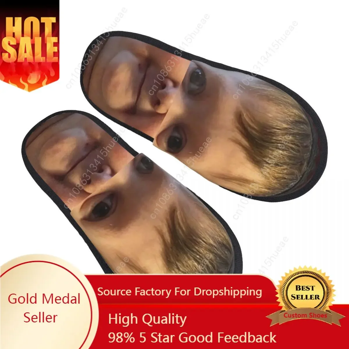 

Custom Funny Hasbulla Hasbullah Smile Memory Foam Slippers Women Soft Warm Magomedov House Slippers