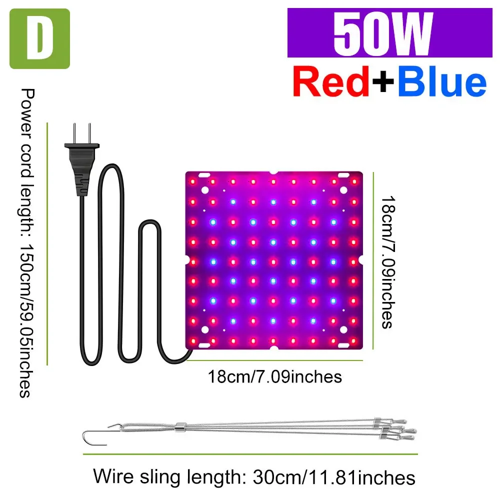 100W LED Volledige Spectrum Kweeklampen Quantum Board Teelt Lamp US/EU Plug Voor Indoor Fruit Kas Tent boompje Groenten
