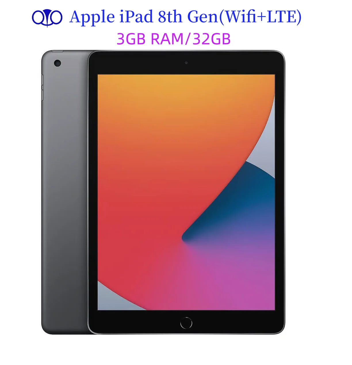 Original Apple iPad 10.2'' 2020 Unlocked iPad 8th Gen Wifi+LTE 32GB A12 Bionic Retina IPS LCD iOS 14 96% New Tablet