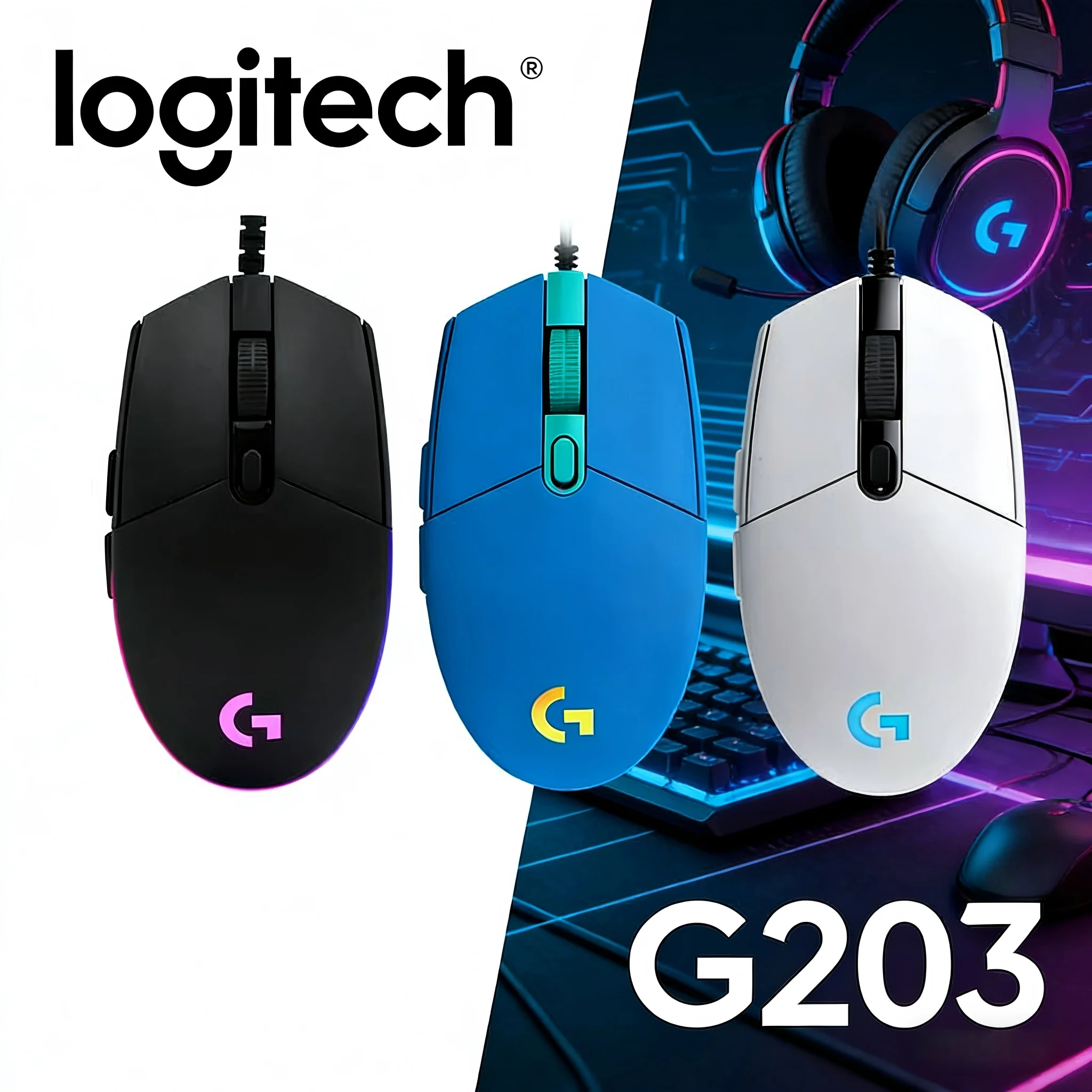 mouse-para-jogos-com-fio-g203-6-teclas-personalizaveis-multicolorido-leve-para-jogos-intensos