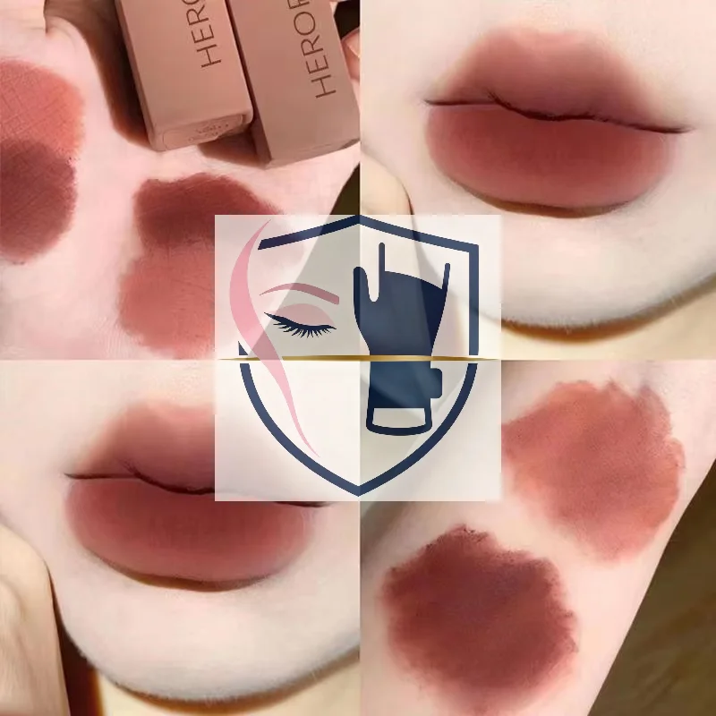 【HERORANGE 】Velvet Lip Mud Long-Lasting Waterproof Non-Stick Cup Lip Gloss Silky Smooth Soft Mist Lipstick Makeup Cosmetics