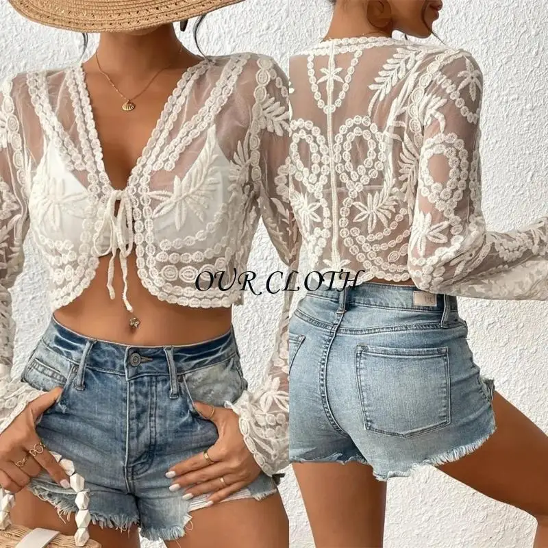 Mulheres Coberturas maiô feminino Concobrir a colheita praia praia calça banho manga comprida encobrimento