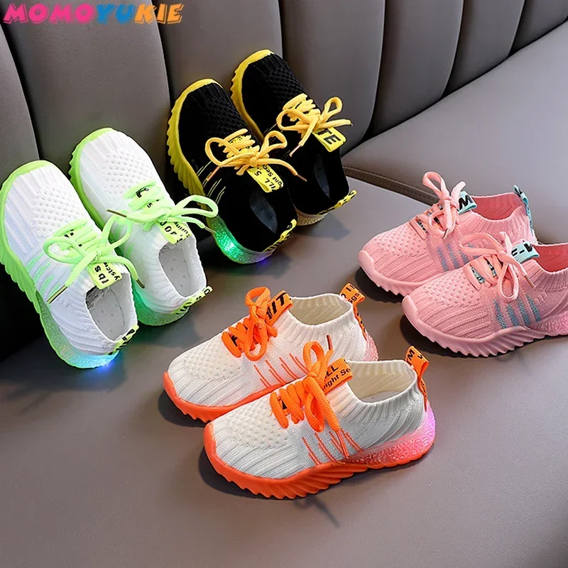 Size 21-30 Children LED Sneakers With Light Up sole Baby Led Luminous Shoes for Girls /Glowing Lighted Shoes for Kids Boys