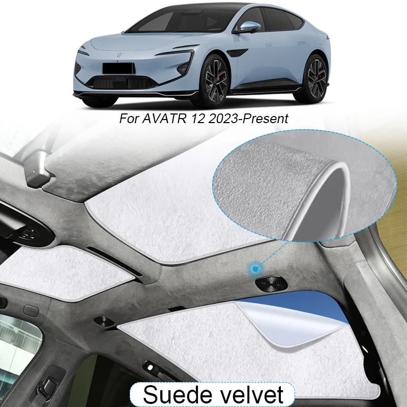 

Car Suede Fabric Electrostatic Adsorption Sunroof Sunshade For CHANGAN AVATR 12 2023-Present Auto Heat Insulation Skylight