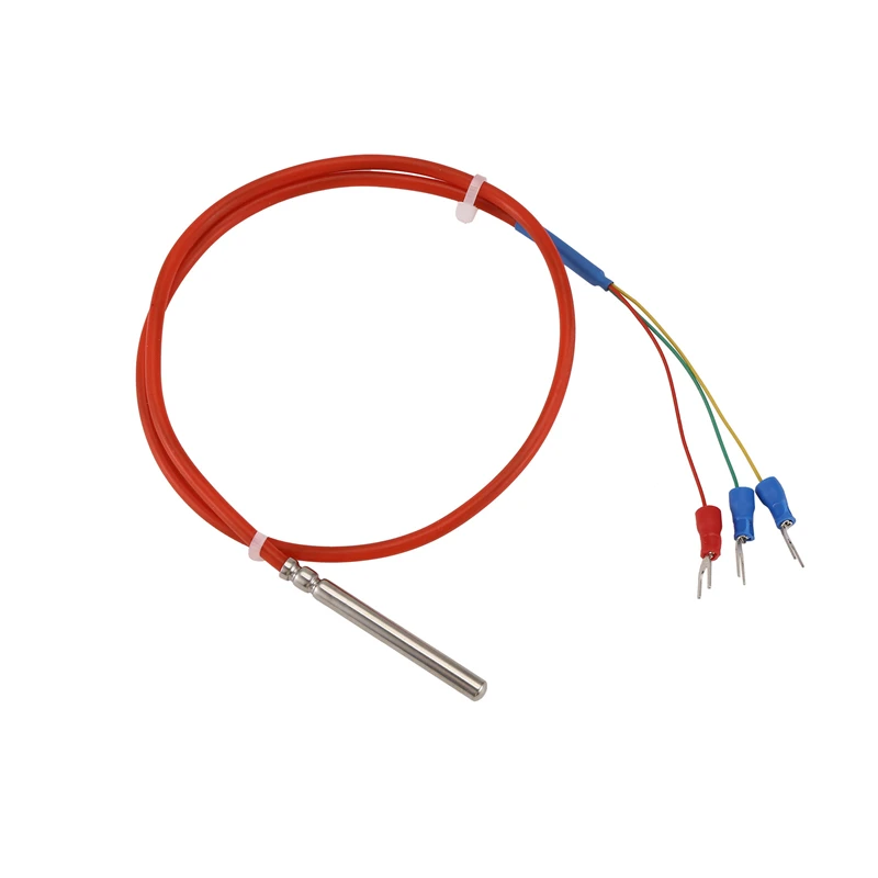 24-Hour Delivery Temperature Sensor PT100 Waterproof Wire Thermal Resistance Silicon Wire Protection Cable