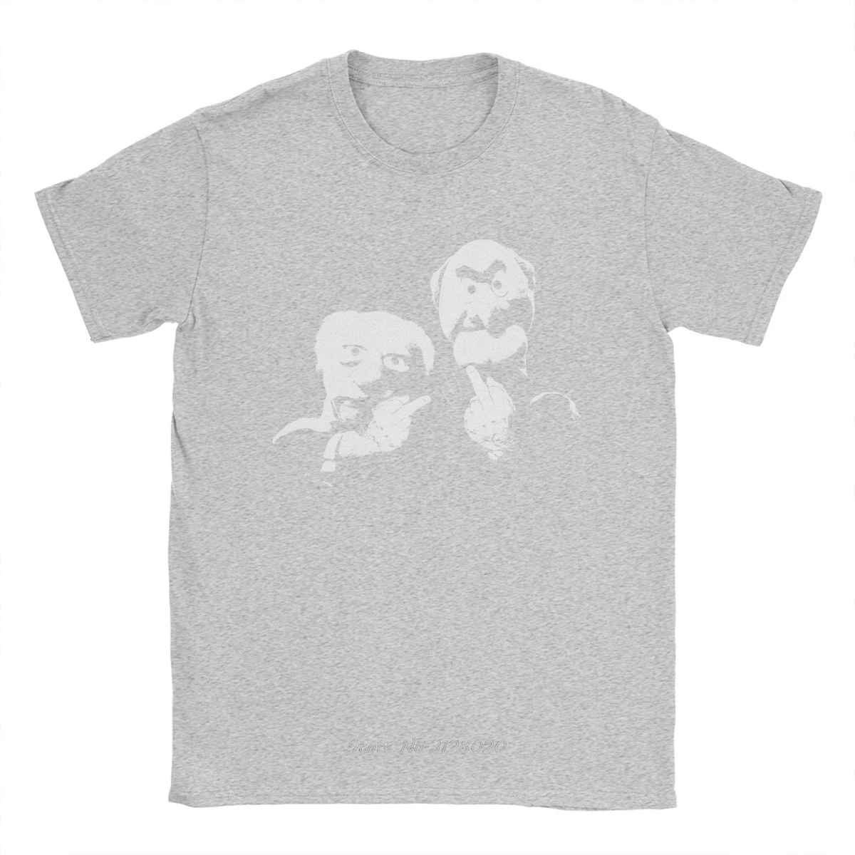 Statler And Waldorf Middle Finger Men's T Shirts Fun Tees Short Sleeve Crew Neck T-Shirt Pure Cotton Gift Idea Clothing Tshirt