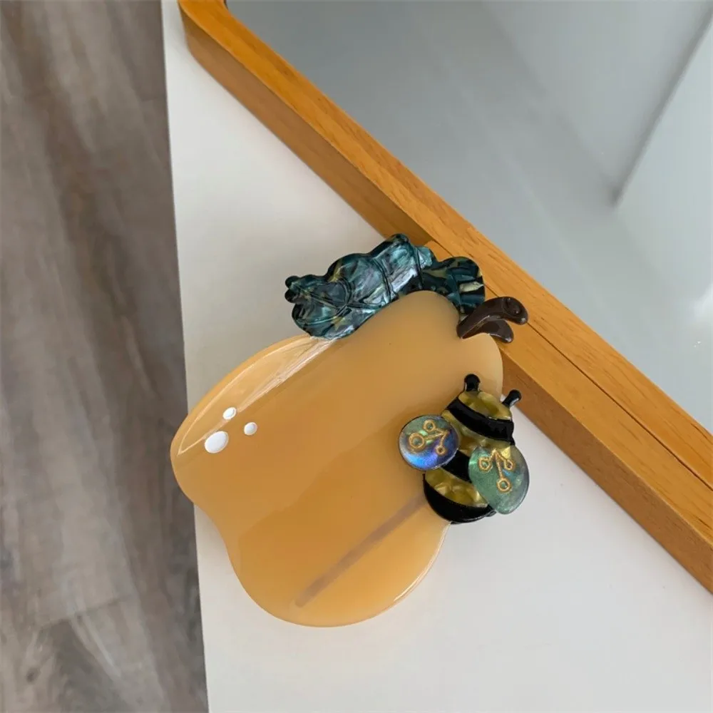 

Hair Accessories Waterproof Bee Pear Shark Clip Sweet Korean Style Acetic Acid Hair Claw Cartoon Acrylic Acetate Hairgrips Women