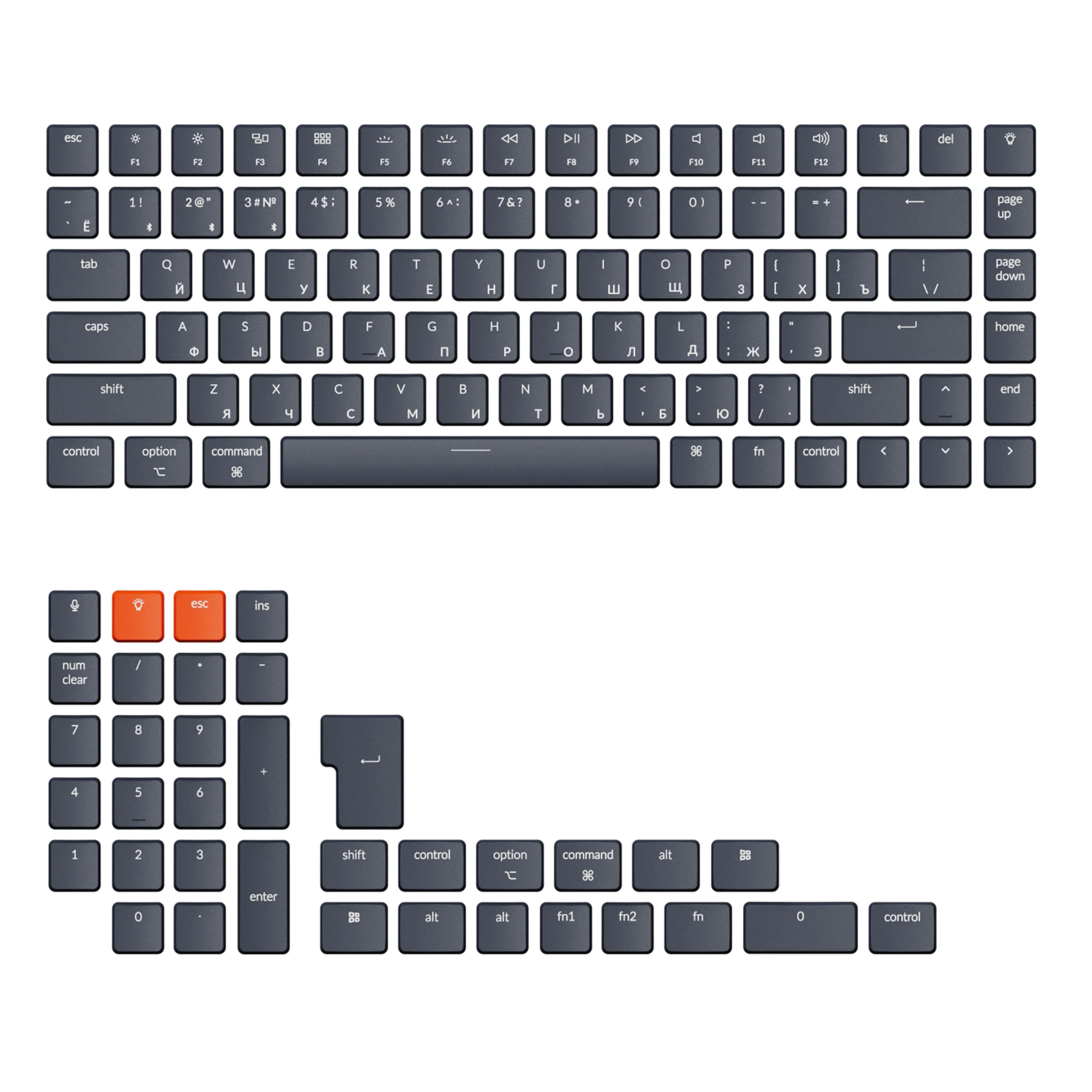 

Keychron Russian Layout Low Profile Keycap Set for Ultra-Slim Mechanical Keyboards