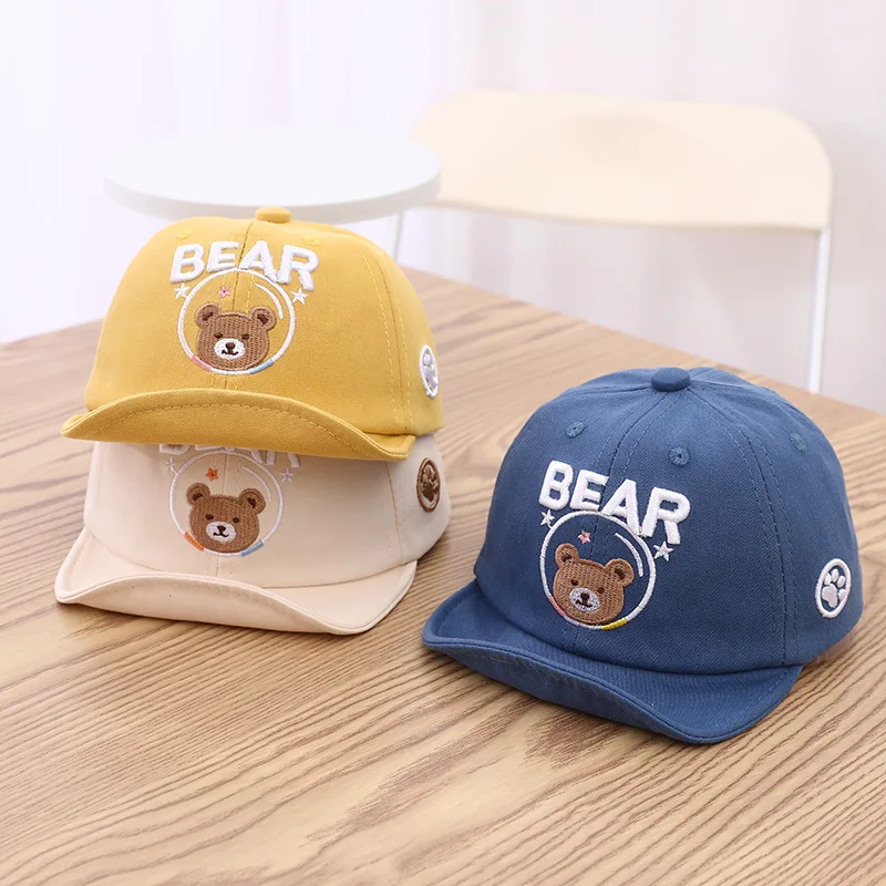 Summer Outdoor Baby Baseball Cap Cartoon Bear Baby Boys Girls Sun Hat Toddler Soft Letter Kids Children Beach Caps