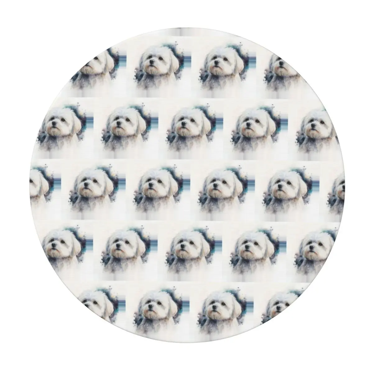 Maltese Dog Art Waterproof Round Tablecloth Oilproof Table Cloth for Kitchen Events Dining Table Cover