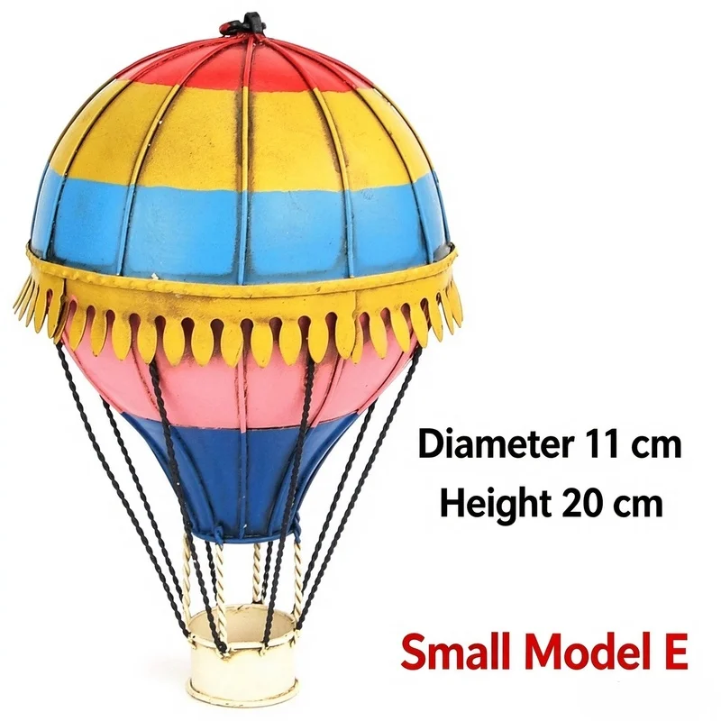 Modern Metal Hot Air Balloon Model Crafts Wall Sticker Hotel Kindergarten Wall Hanging Ornaments Home Livingroom Wall Decoration