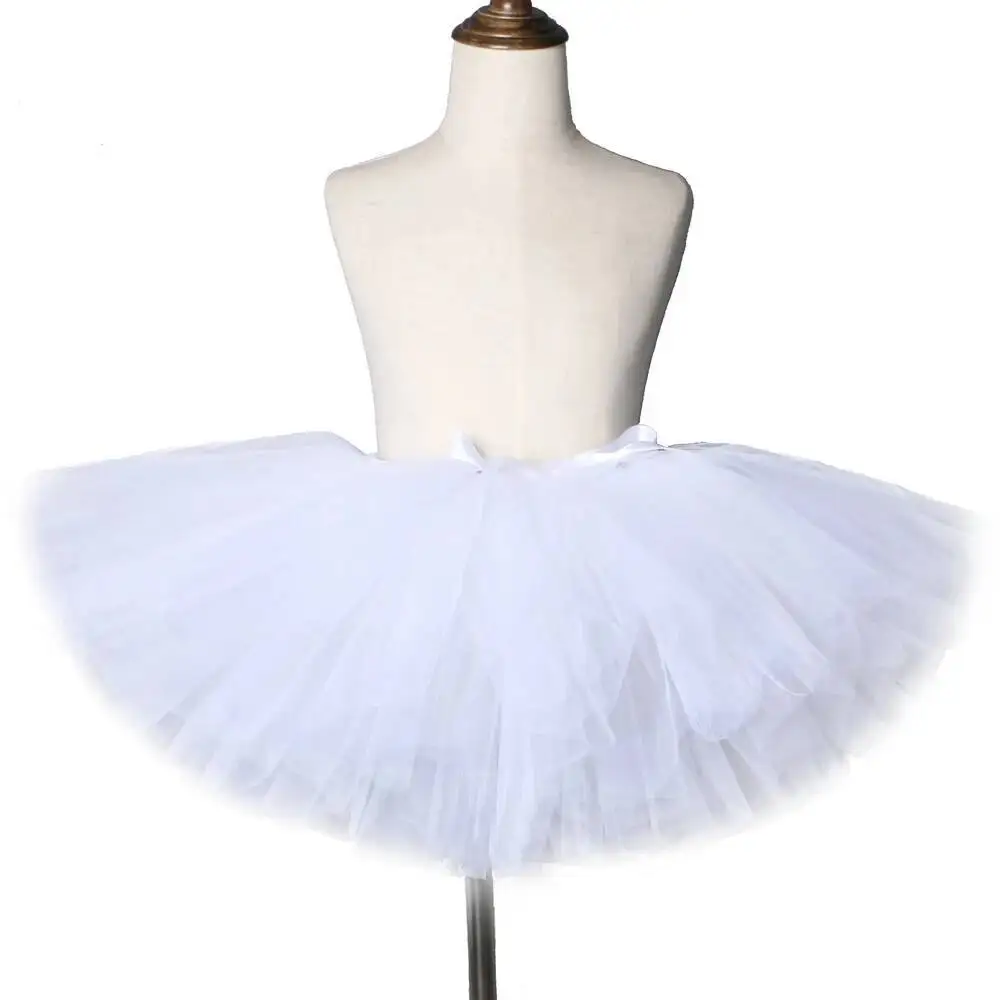 

White Tutu Skirt for Princess Halloween Party Costume Newborn Birthday Tutus for Photo Props Tulle Skirts