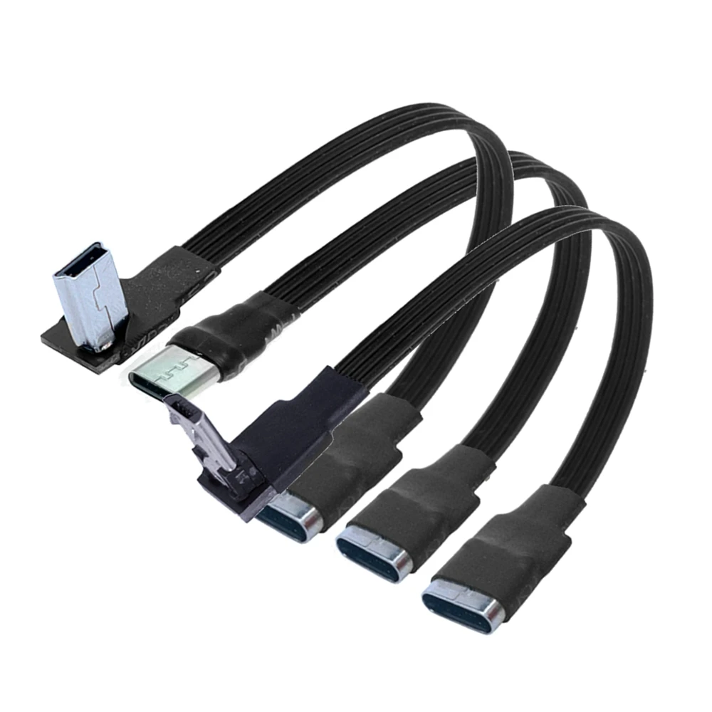 Adaptador de cable de datos de cargador USB macho, 5CM-3M, 90 ángulo tipo C hembra a Micro B Mini tipo c, arriba, abajo, izquierda y derecha