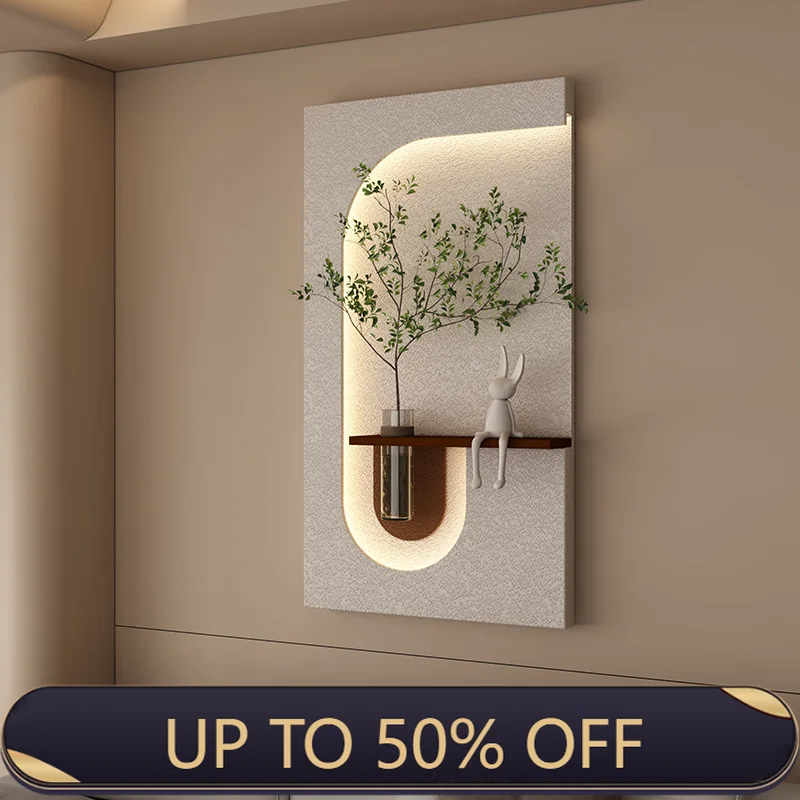 Entrance Decoration LED Wall Lamp Green Plant Corridor Hallway Modern Hanging Painting High-end Living Room Create Mural Light