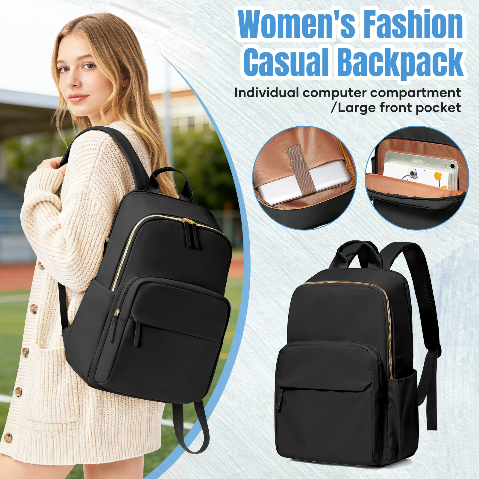 Damen-Reiserucksack, Stilvolle Mädchenrucksäcke, Casual-Rucksack für Mädchen, Wochenend-Laptop-Rucksack, Schulrucksack für College-Mädchen