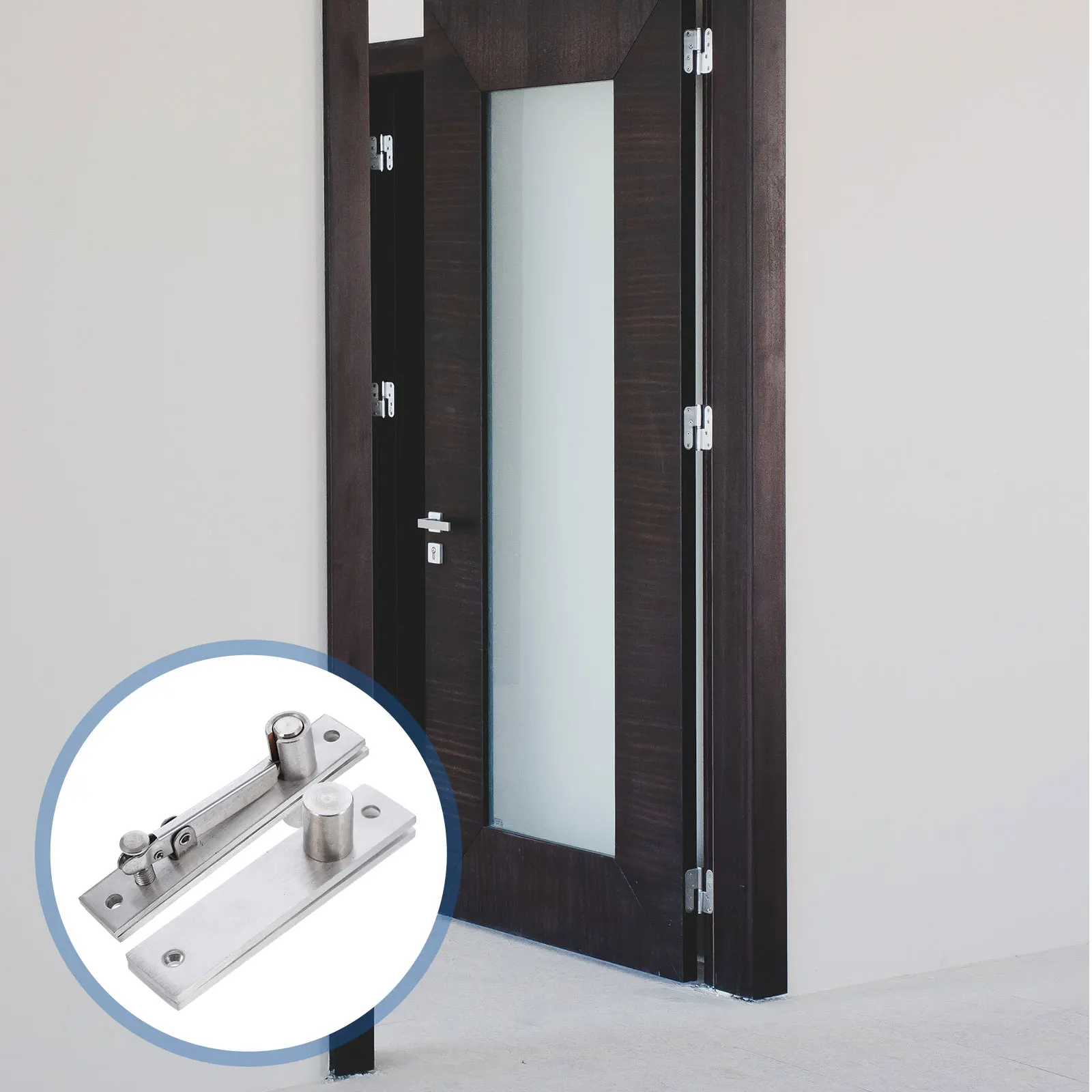 

1Set Stainless Steel Door Hinge Pivot Heavy Duty Adjustable Rotation Hinge 360 Degree Strong Load Bearing for Indoor Wood Doors