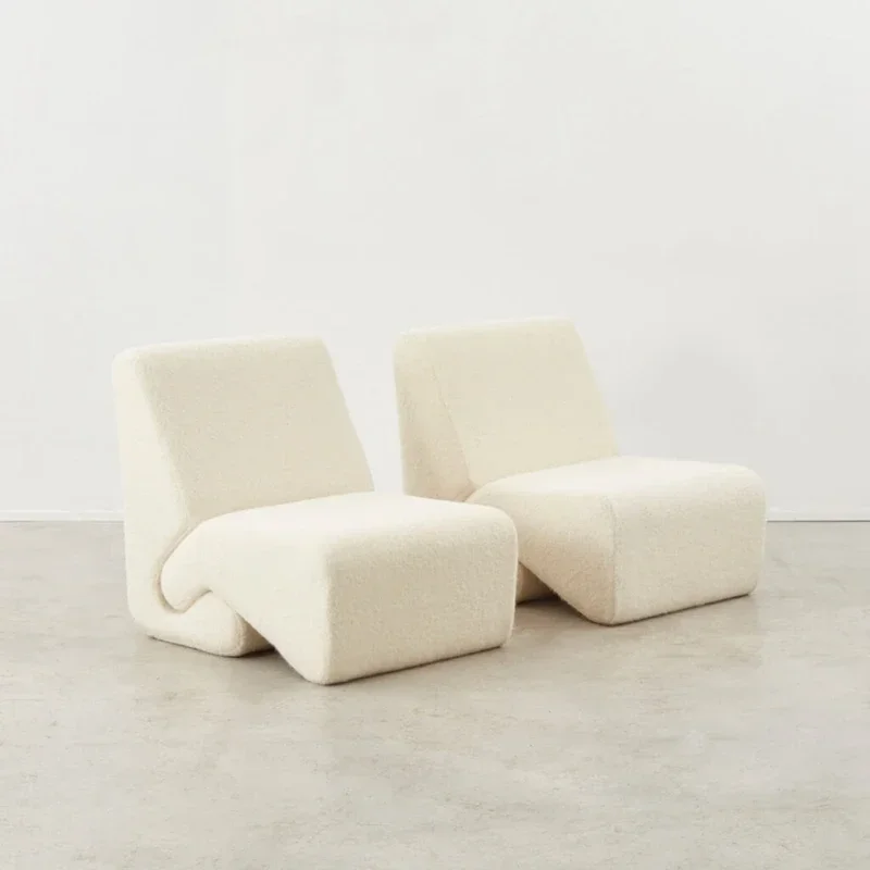 

Скандинавский простой современный односпальный диван из овечьей шерсти, гостиная для кровати и завтрака, кресло для отдыха на балконе