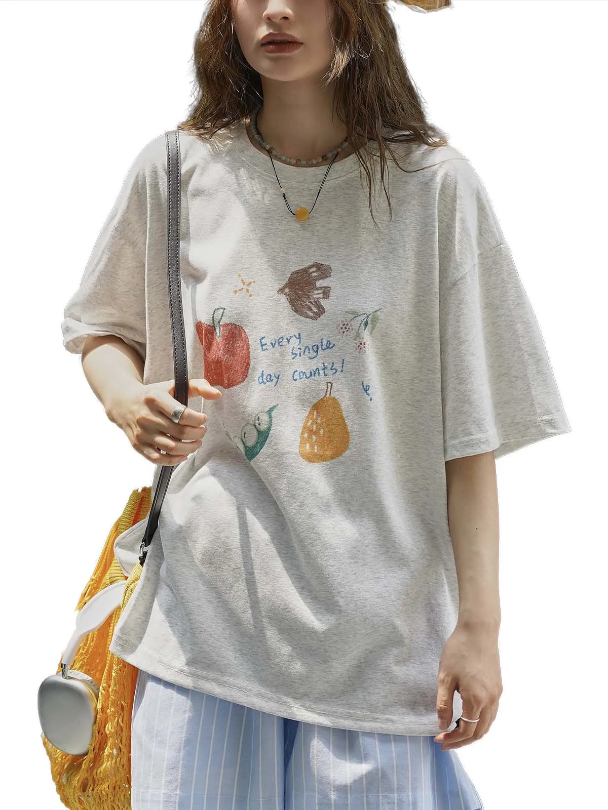 

Oversized Graphic T Shirt Short Sleeve Lightweight Cotton Cartoon Casual Tops Tees Summer