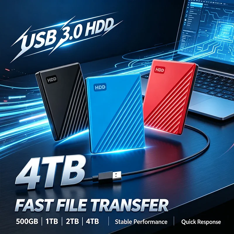 My Passport External Hard Drive USB 3.0 1TB 2TB 4TB 5TB High Speed Portable Encrypted HDD External Storage for PC Laptop Mac