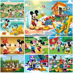 Disney DIY 5D diamentowy obraz postać z kreskówki mozaika Mickey Mouse kaczor Donald i ich przyjaciele dekoracja z haftem diamentowym