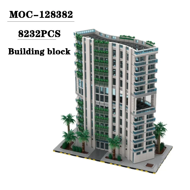 New MOC-128382 Architecture City Street Scene Splicing Toy Model  Adult and Children's Birthday Christmas Toy Gift Decoration