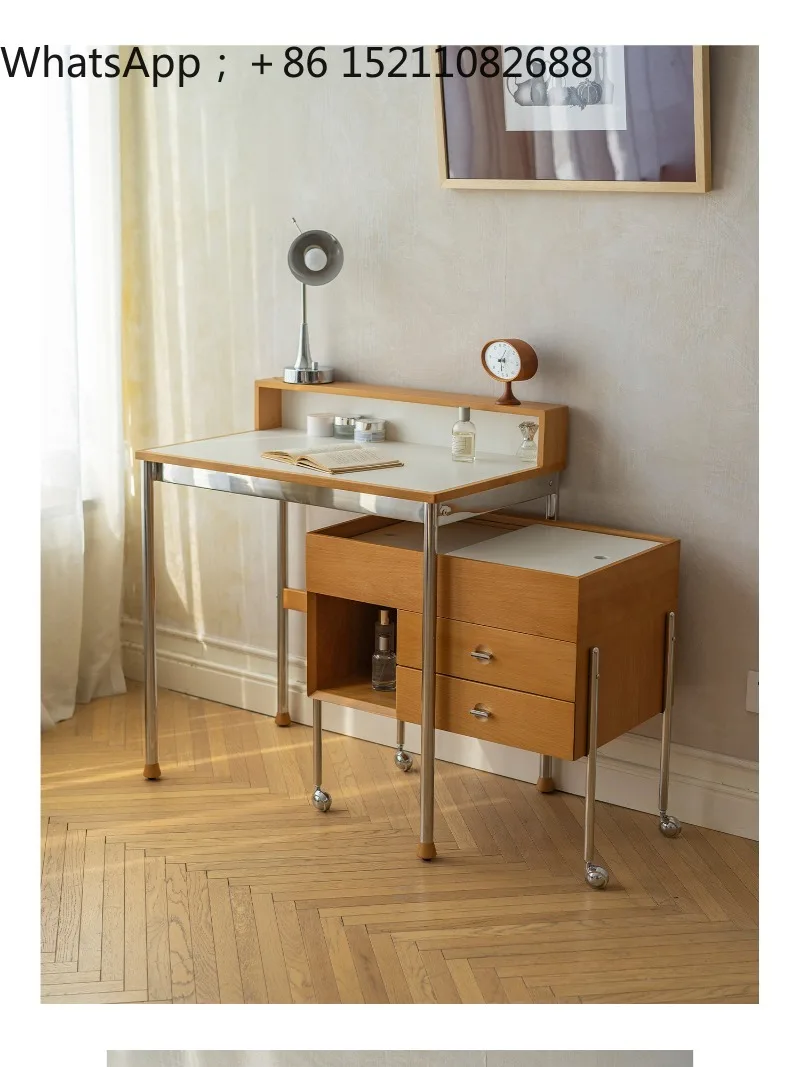 SCY small solid wood dresser, chest, integrated makeup table, bedroom removable corner storage table