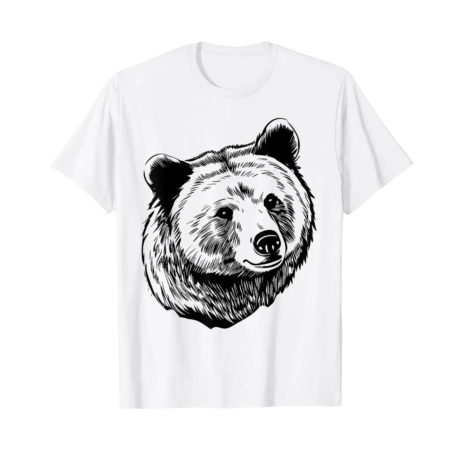 Bear Bears Forest Environment Nature T Shirt vintage Washed Stylish Versatile Unisex homme designer clothes Slightly Breathable