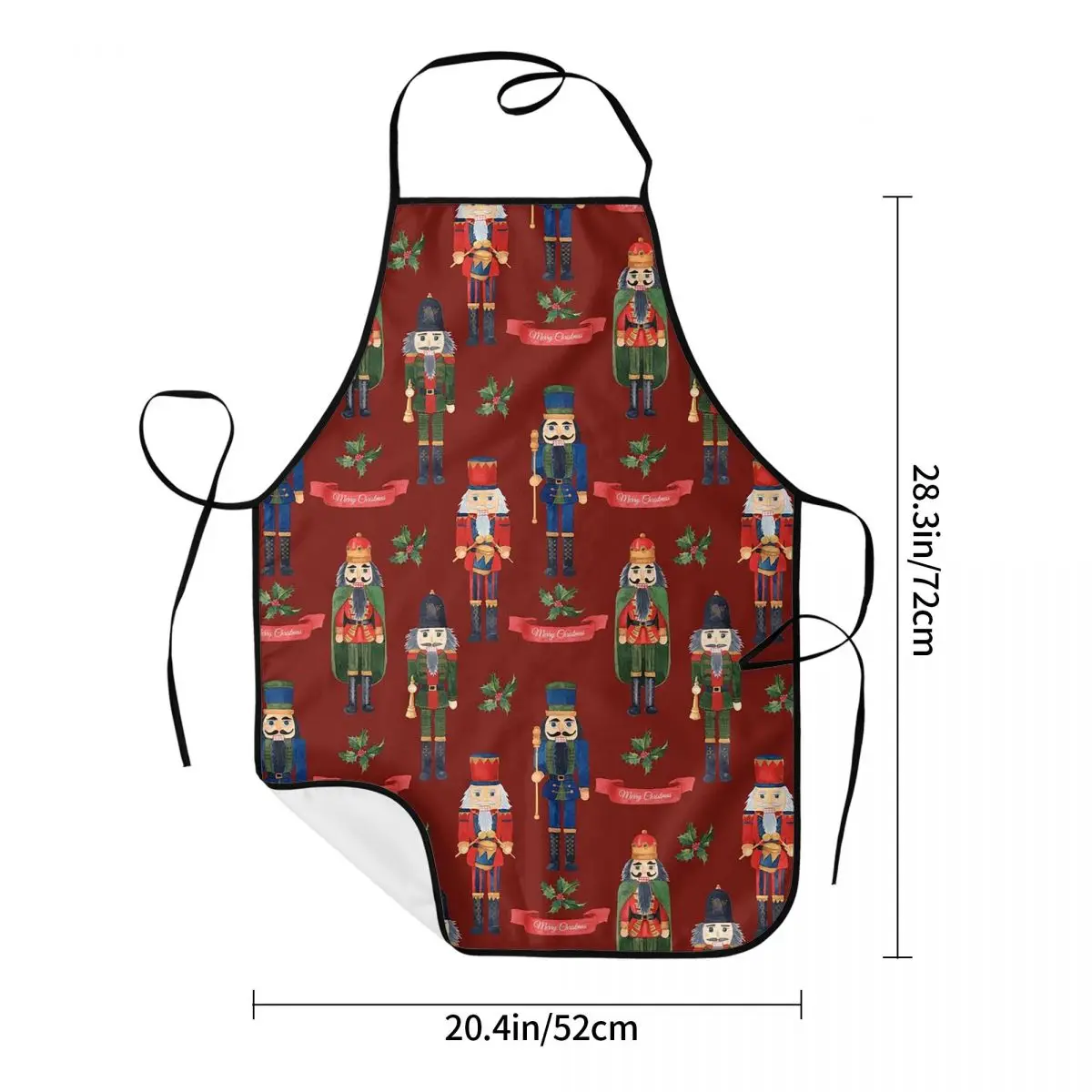 Christmas Nutcrackers Soldier Apron Chef Cooking Tablier Sleeveless Bib Kitchen Cleaning Pinafore for Women Men Gardening
