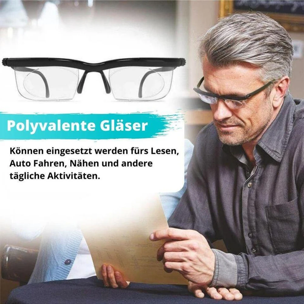 -6D To +3D Adjustable Degree Reading Glasses Variable Focus Distance Myopia Presbyopia Eyeglasses Auto Adjusting Reading Glasses
