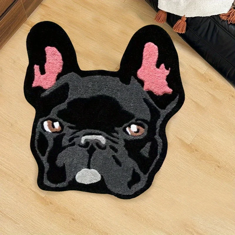 VIKAMA Cute Dog Irregular Plush Carpet, Washable Anti-Slip Pad Creative Carpet, Living Room Bedroom Home Decoration Carpet