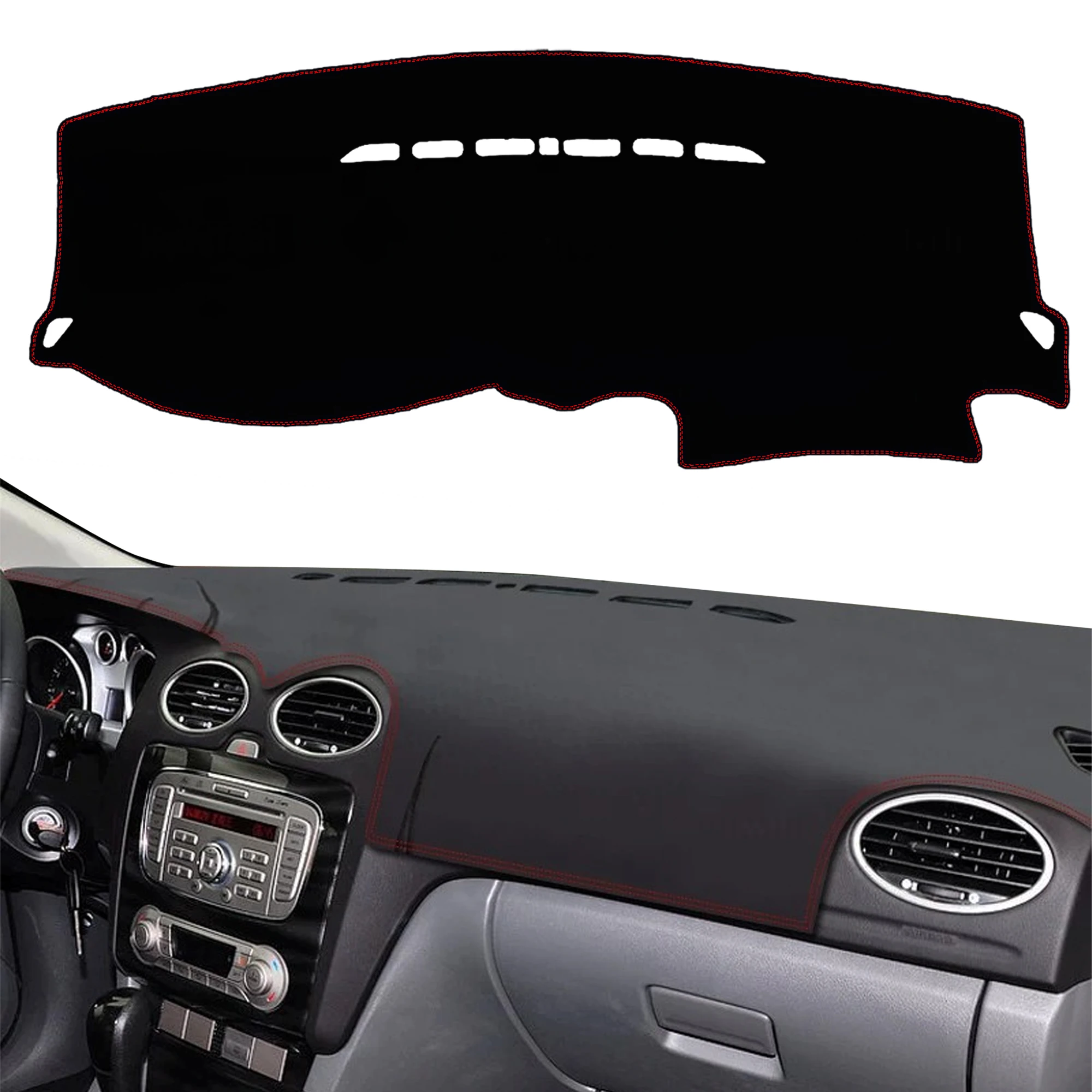 for Ford Focus 2004 2005-2010 MK2 Anti-Glare Dashmat Dashboard Cover Dash Mat Sun Block Anti-UV Non-Slip Car Protector Mat
