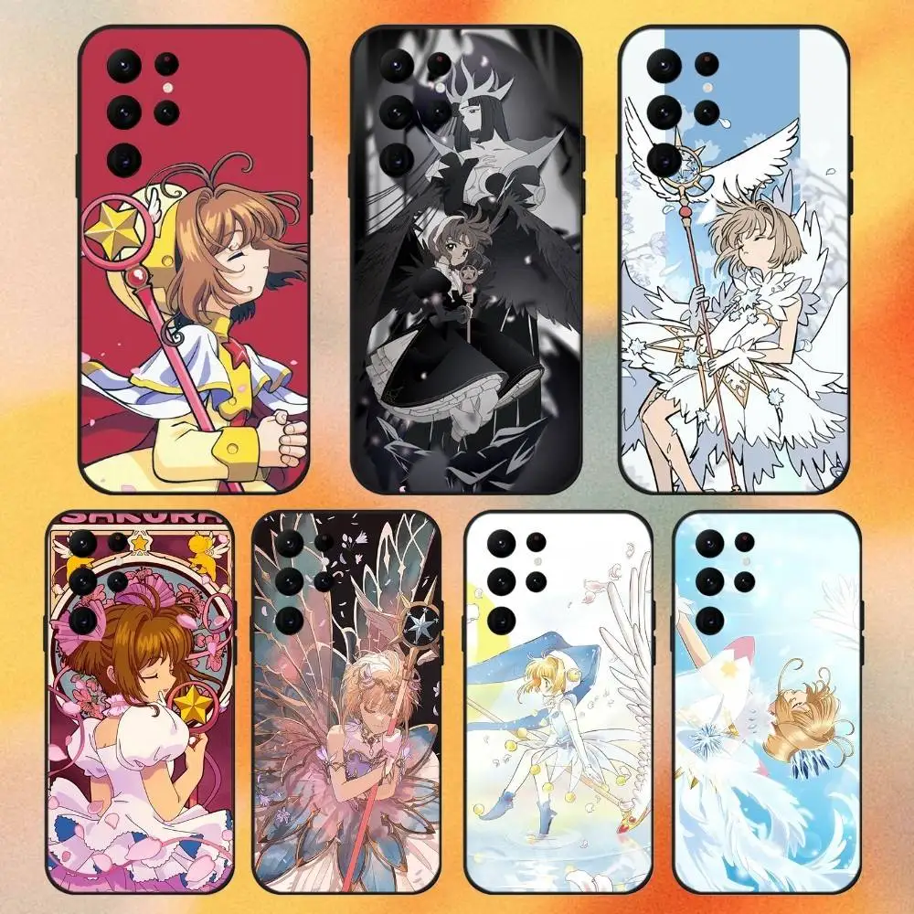 

Cardcaptor Sakura Card Phone Case For Samsung S 25,24,23,22,30,21,10,9,Ultra,Plus,Lite,FE,4,5G Black Soft Case