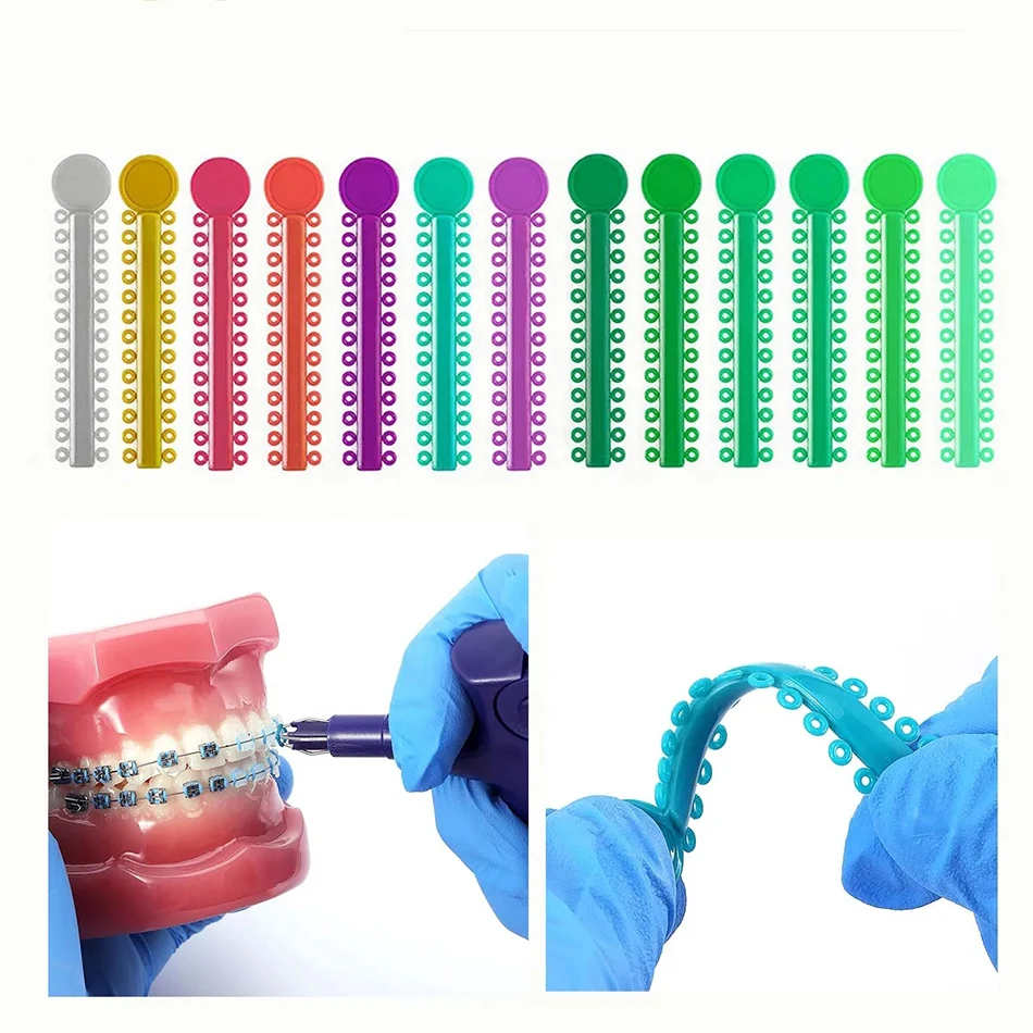 DENXY 1040 Stück/Packung Zahnärztliche Kieferorthopädische Elastische Ligaturen Gummibänder Elastische O-Ringe Hochwertige Kieferorthopädische Brackets – Detail 3