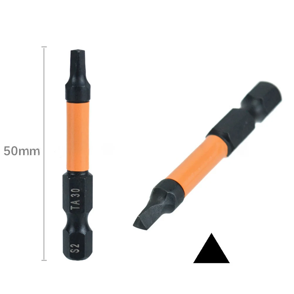 10pcs Alloy Steel Triangular Screw Bits Magnetic Screwdriver Bit Hexagon Shank Anti Slip Triangle Screw Head TA12-TA30