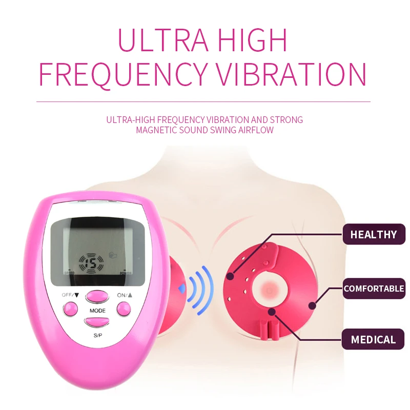 Electronic Breast Massager Electrical Vibrating Meridian Pulse Muscle Stimulator Massage Physiotherapy Therapy Firmer Healthy