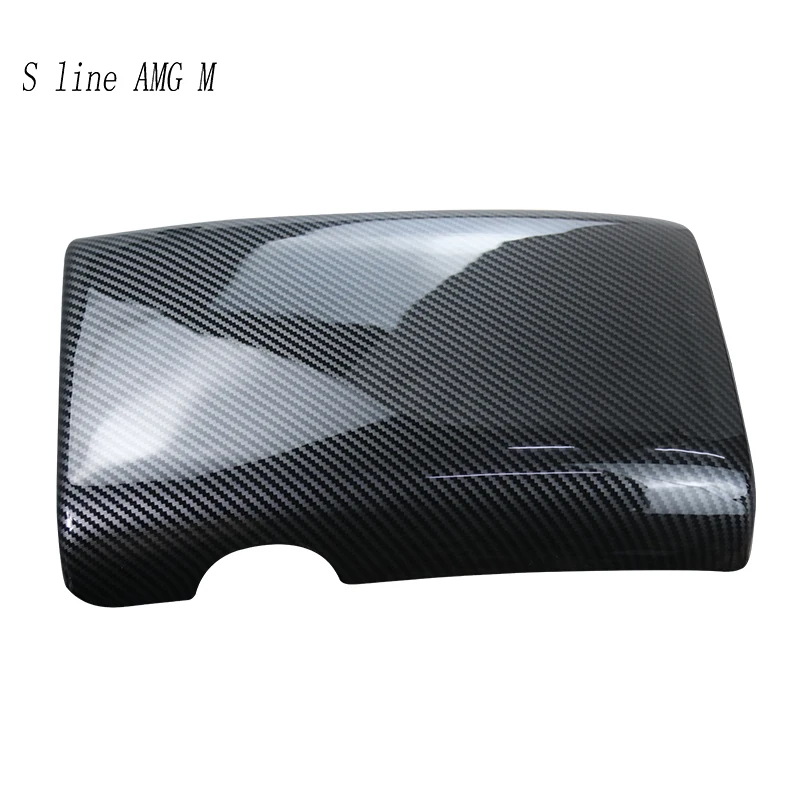 For Mercedes Benz W219 CLS Class 2003-2011 Car Sticker Stowing Tidying Armrest Box Panel Carbon fiber Cover Interior Accessories