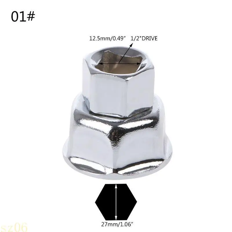 

Q2Q4 Drive Car Oil Filter Wrench Housing Removal Engine Tool 6 Flutes 27/32/
