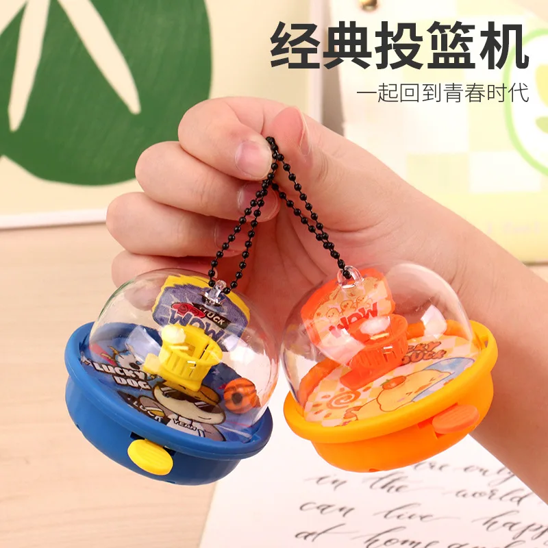 Creative Finger Ejection Basketball Machine Keychain Pendant Cartoon Mini Basketball Machine Children's Toys Small Gifts
