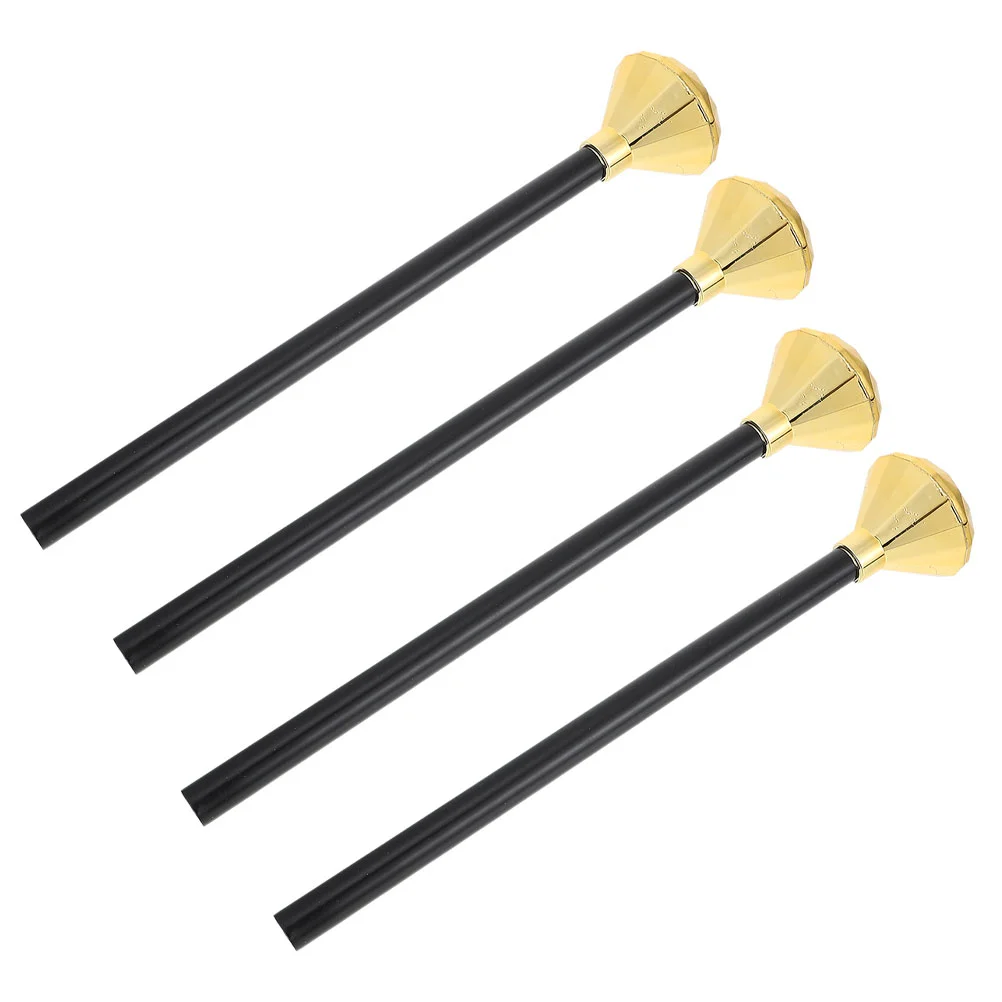 4 Pcs Halloween Decor Prop Scepter Diamond Party Golden Stage Performance Child